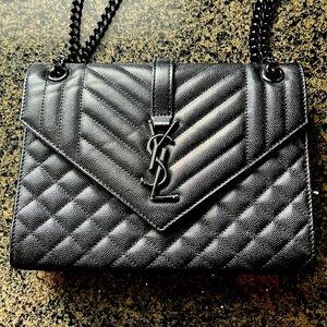 Authentic YSL envelope medium in all black